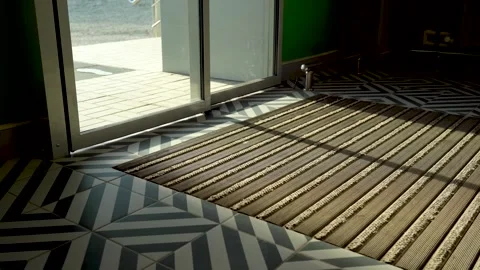 Automatic sliding doors. Enter the premises Video stock 141135717