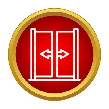 Automatic sliding doors icon showing opening movement Stock Illustration