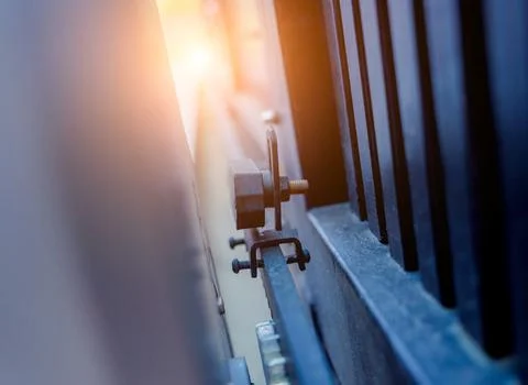 Automatic sliding front gate at modern villa 스톡 사진