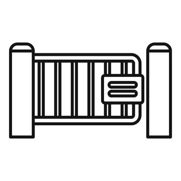 Automatic sliding gate system controlling access to private property Illustrazione stock