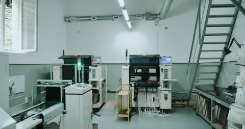 Automatic SMT computer printed circuit board at factory Видео 135425129