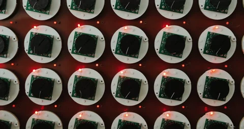 Automatic SMT computer printed circuit board at factory. Video stock 135425682