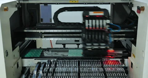 Automatic SMT pick and place machine Stock Footage 135425758