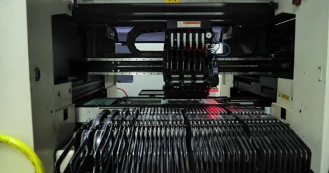 Automatic SMT pick and place machine Stock Footage 135425979