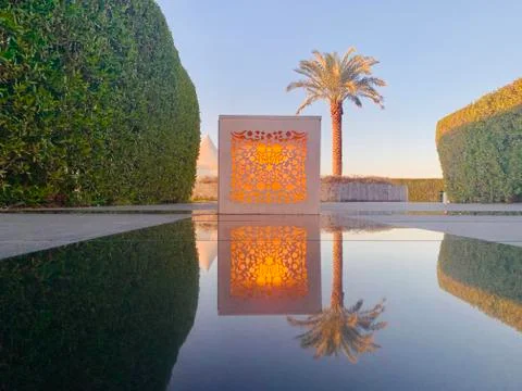 Automatic solar sun box lamp in sheikh zayed grand mosque abu dhabi Stock Photos