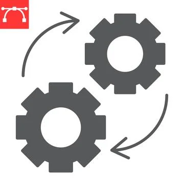 Automatic solution glyph icon Stock Illustration