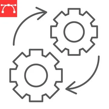 Automatic solution line icon Stock Illustration