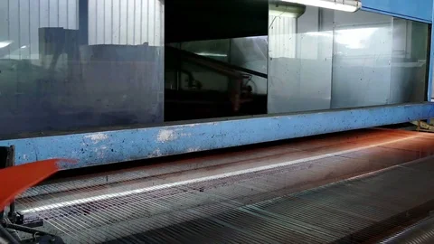 Automatic Spraying Paint Machine for Leather Stock Footage 77259793