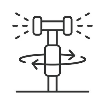 Automatic sprinkler irrigation system icon in line design. Sprinkler, irrigation Stock Illustration