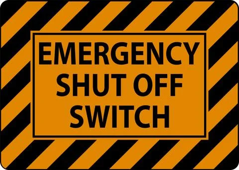 Automatic Start Hazard Sign Emergency Shut Off Switch Stock Illustration