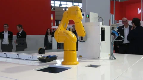 Automatic Staubli TX60 Industrial Robot  Video stock 89510185