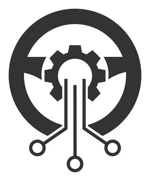 Automatic Steering Wheel - Vector Icon Illustration Stock Illustration
