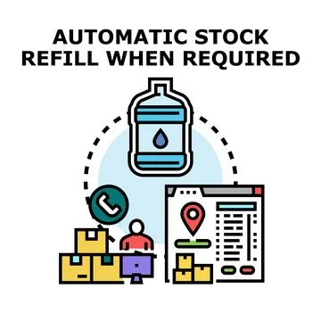 Automatic stock refill when required concept vector Stockillustratie