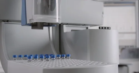 Automatic syringe taking sample from test tube Stock Footage 104820223