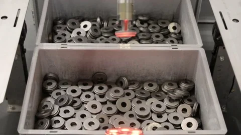 Automatic system for scanning and recognition of machine parts. Stock Footage 76265434