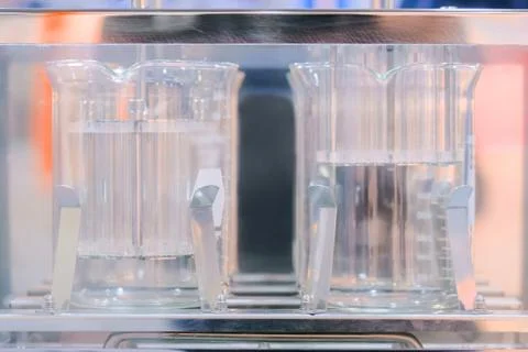 Automatic tablet disintegration and dissolution apparatus Stock Photos