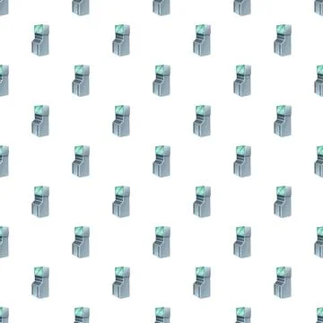 Automatic teller machine seamless pattern for financial technology 스톡 일러스트