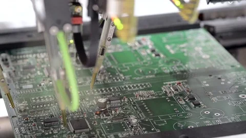 Automatic test equipment Electronic testing of printed circuit board Stockbeeldmateriaal 80909612