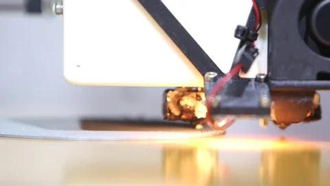 Automatic three dimensional 3d printer performs product creation Stock Footage 93531414