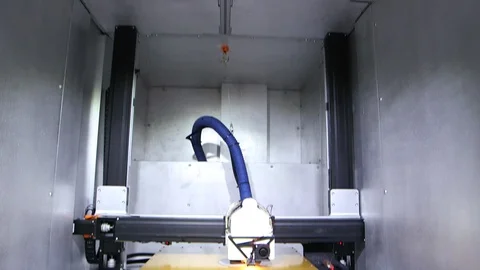 Automatic three dimensional 3d printer performs product creation Stock Footage 93533416