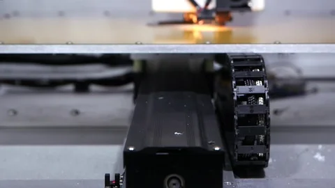 Automatic three dimensional 3d printer performs product creation Stock Footage 93533437