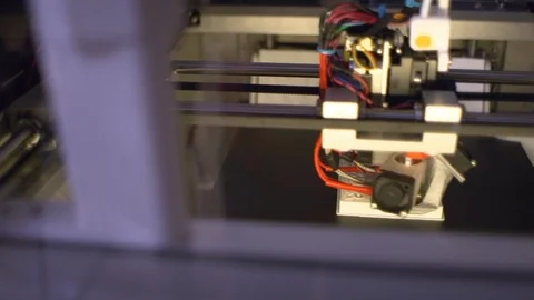 Automatic three dimensional 3d printer performs product creation Stock Footage 99055042