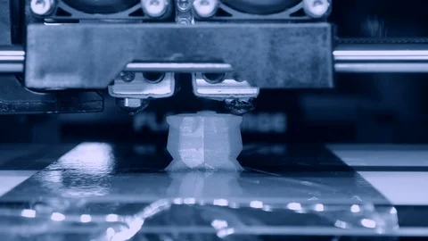 Automatic three dimensional 3d printer performs plastic. Stock Footage 99930215