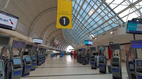 Automatic ticket distribution are empty and untouchable Stock Footage 129107392