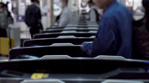 Automatic Ticket Gates at Tokyo Station - Commercially Usable Stock Footage 268841985