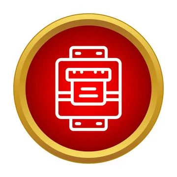 Automatic ticket printing machine flat style icon Stock Illustration
