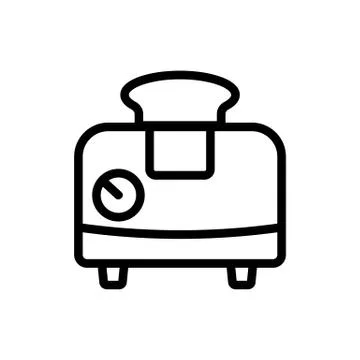 Automatic toaster with timer toast icon vector outline illustration 스톡 일러스트
