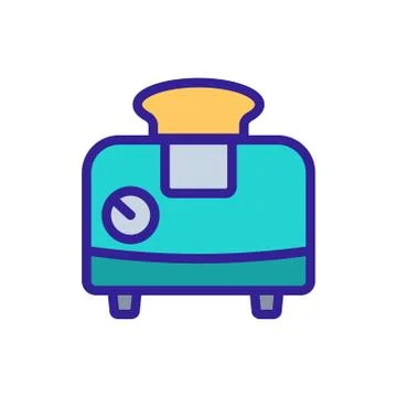 Automatic toaster with timer toast icon vector outline illustration イラスト素材