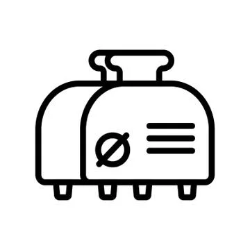 Automatic toaster with two slices of bread on timer icon vector outline illus Illustrazione stock