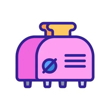 Automatic toaster with two slices of bread on timer icon vector outline illus Stockillustratie