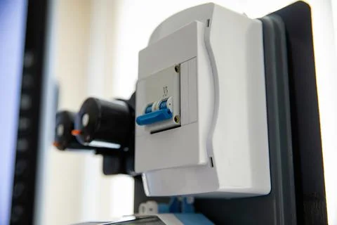 Automatic toggle switch to turn on the light and supply electricity Stock Photos