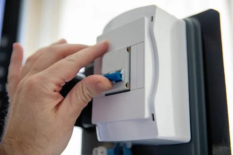 Automatic toggle switch to turn on the light and supply electricity Stock Photos