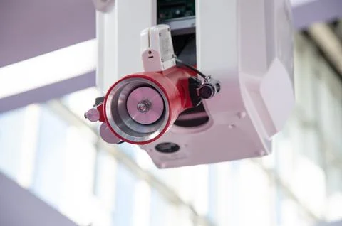 Automatic tracking and positioning jet fire extinguishing device Stock Photos