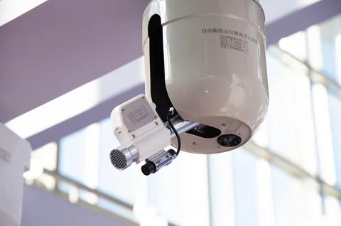 Automatic tracking and positioning jet fire extinguishing device Stock Photos