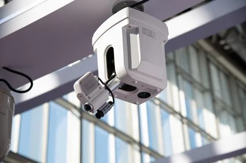 Automatic tracking and positioning jet fire extinguishing device Stock Photos