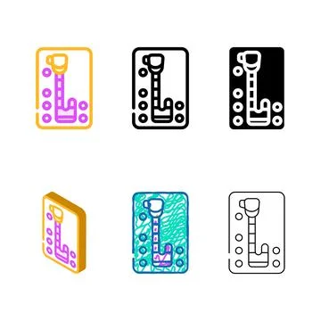 Automatic transmission car color diversity icon vector Stock Illustration