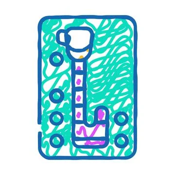 Automatic transmission car icon doodle illustration Stock Illustration