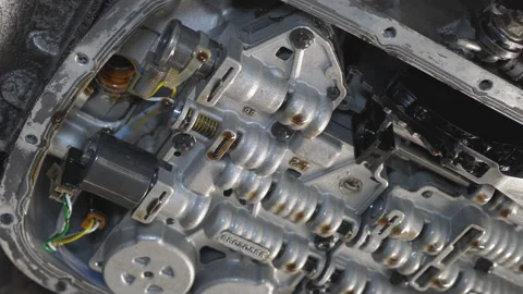 Automatic transmission disassembly in a car service center Stock Footage 264061007