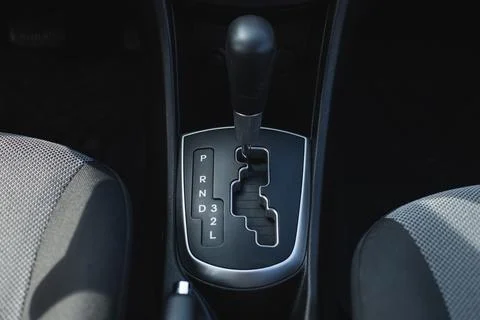 Automatic transmission in expensive car Stock Photos