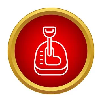 Automatic transmission gear selector icon on red circle Stock Illustration