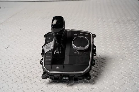Automatic transmission gear selector isolated on white background Foto stock