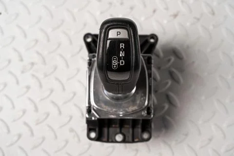 Automatic transmission gear selector isolated on white background Stock Photos