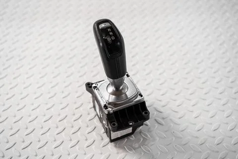 Automatic transmission gear selector isolated on white background Foto stock