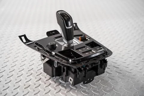 Automatic transmission gear selector isolated on white background Foto stock