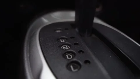Automatic Transmission Gear Shifter Close Up Stock Footage 334739339