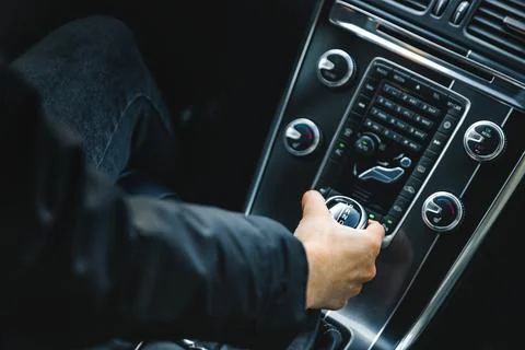 Automatic transmission, gearbox. Car interior Stock Photos